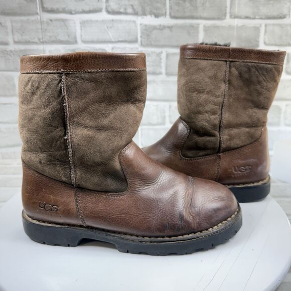 UGG M Hafstein Brown Boots - Men\'s Size 14 - 1017730 M/SLA - VG+ Extra Laces Add UGG 1017730 Mens Hafstein Waterproof Slate Leather Boots  main image 4